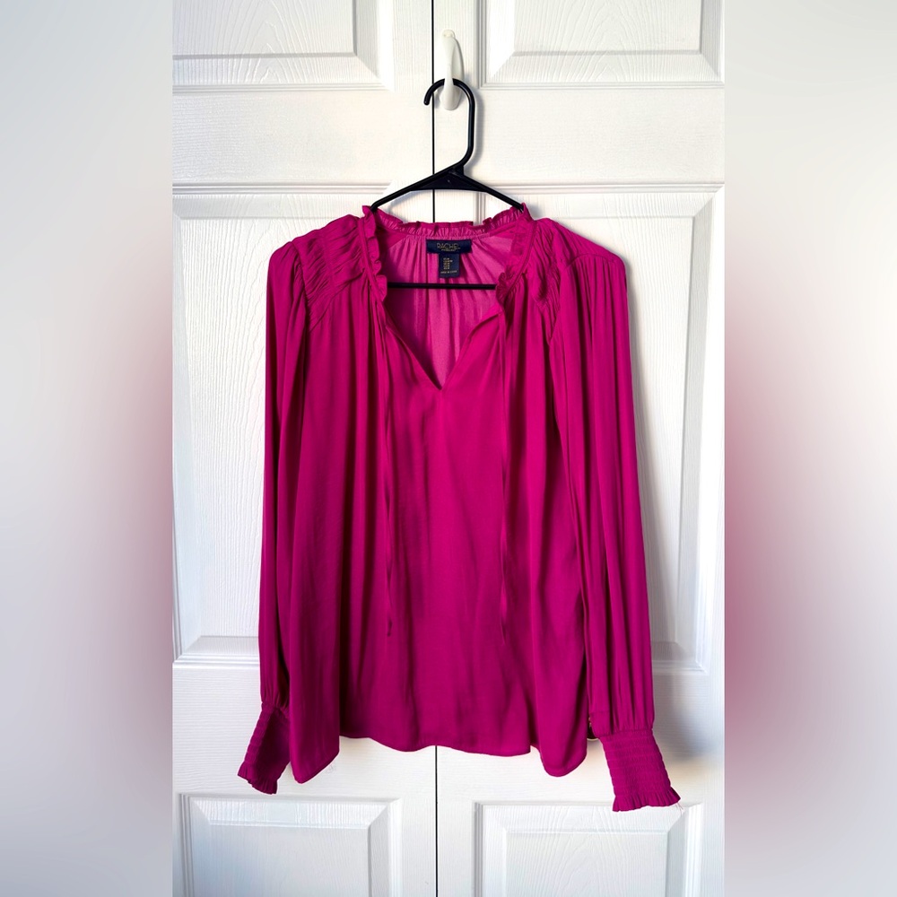 Rachel Roy, Women's, long sleeve blouse, M, magenta